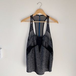 Lululemon black/grey mesh tank top